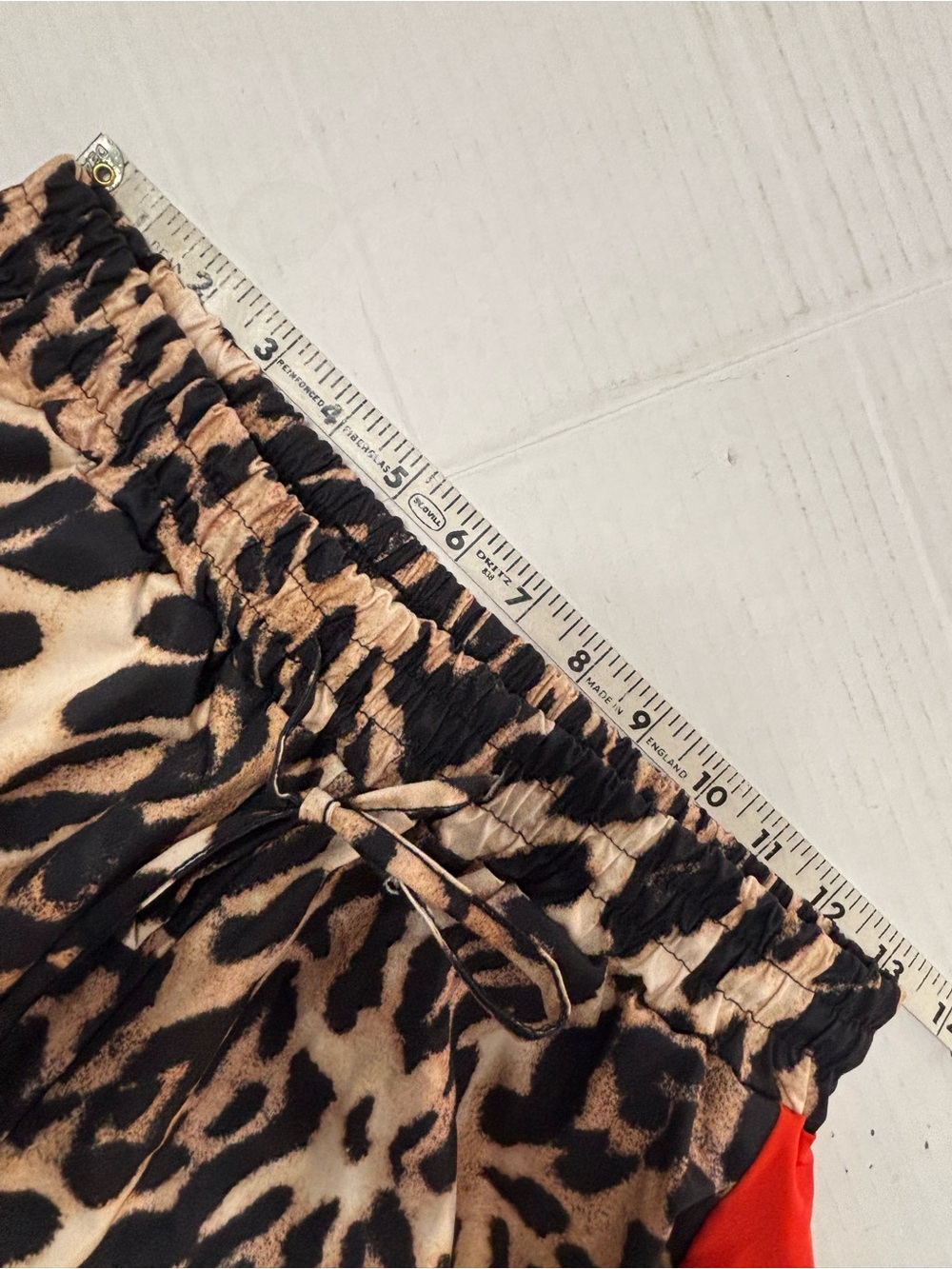 Cheetah Print and Red Stripe Wide Leg Pants Size Small - Picture 5 of 5